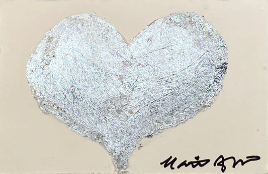 Shine 7 - silver leaf mini heart on paper