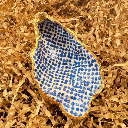 Oyster shell - Blue dots