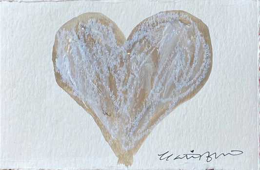 Beachy - mini heart on paper (3x4.5)