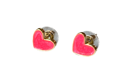 Heart earrings in Hot Pink