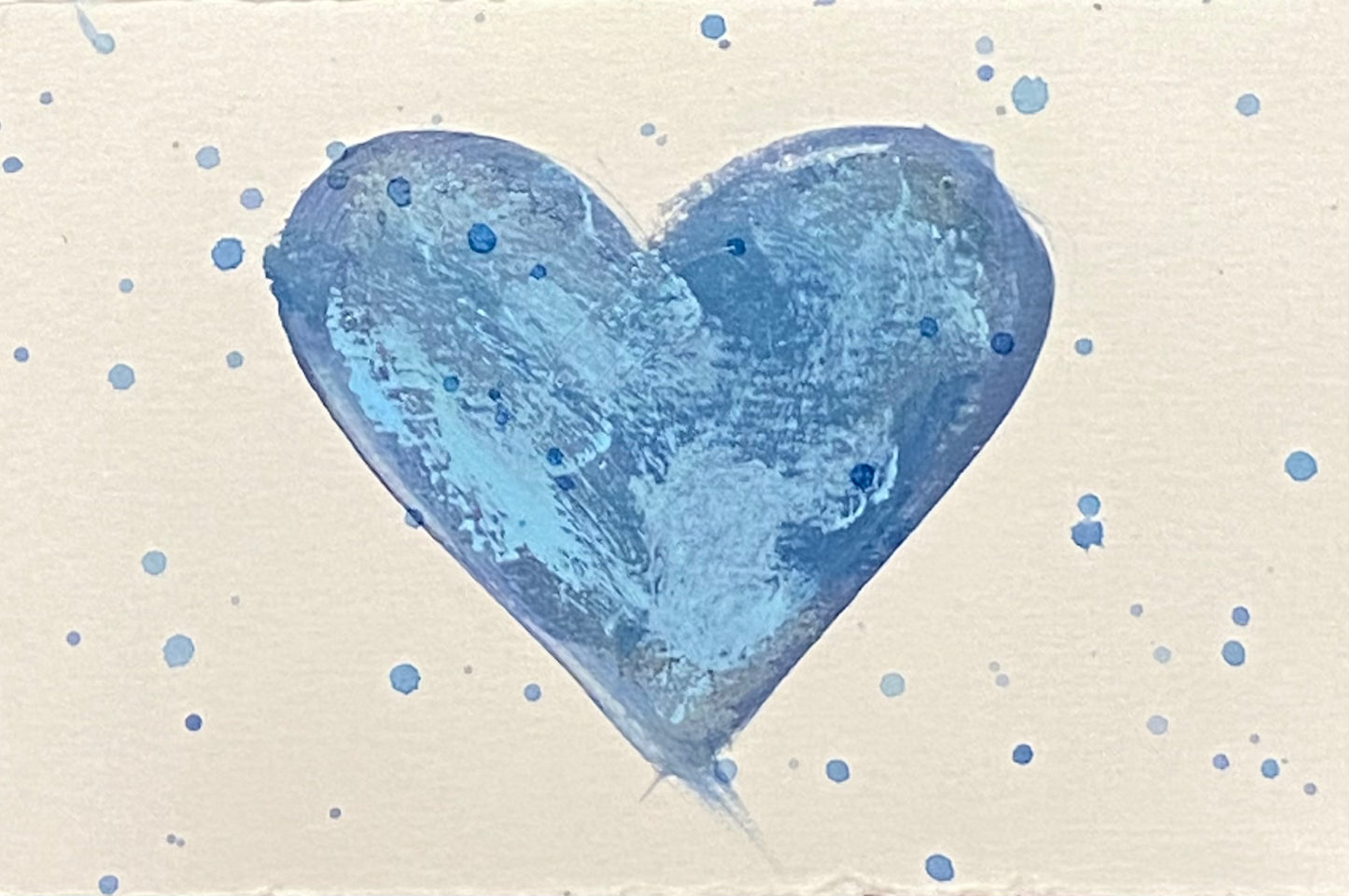 Raindrops - mini heart on paper (3x4.5)