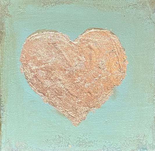 Silver heart - on canvas (6x6in)